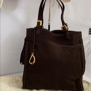 Brand New. suede RALPH LAUREN brown tote